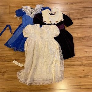 Lot of 3 Size 6 Vintage Girls Dresses